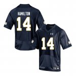Notre Dame Fighting Irish Men's Kyle Hamilton #14 Navy Under Armour Authentic Stitched College NCAA Football Jersey DTP5499EJ